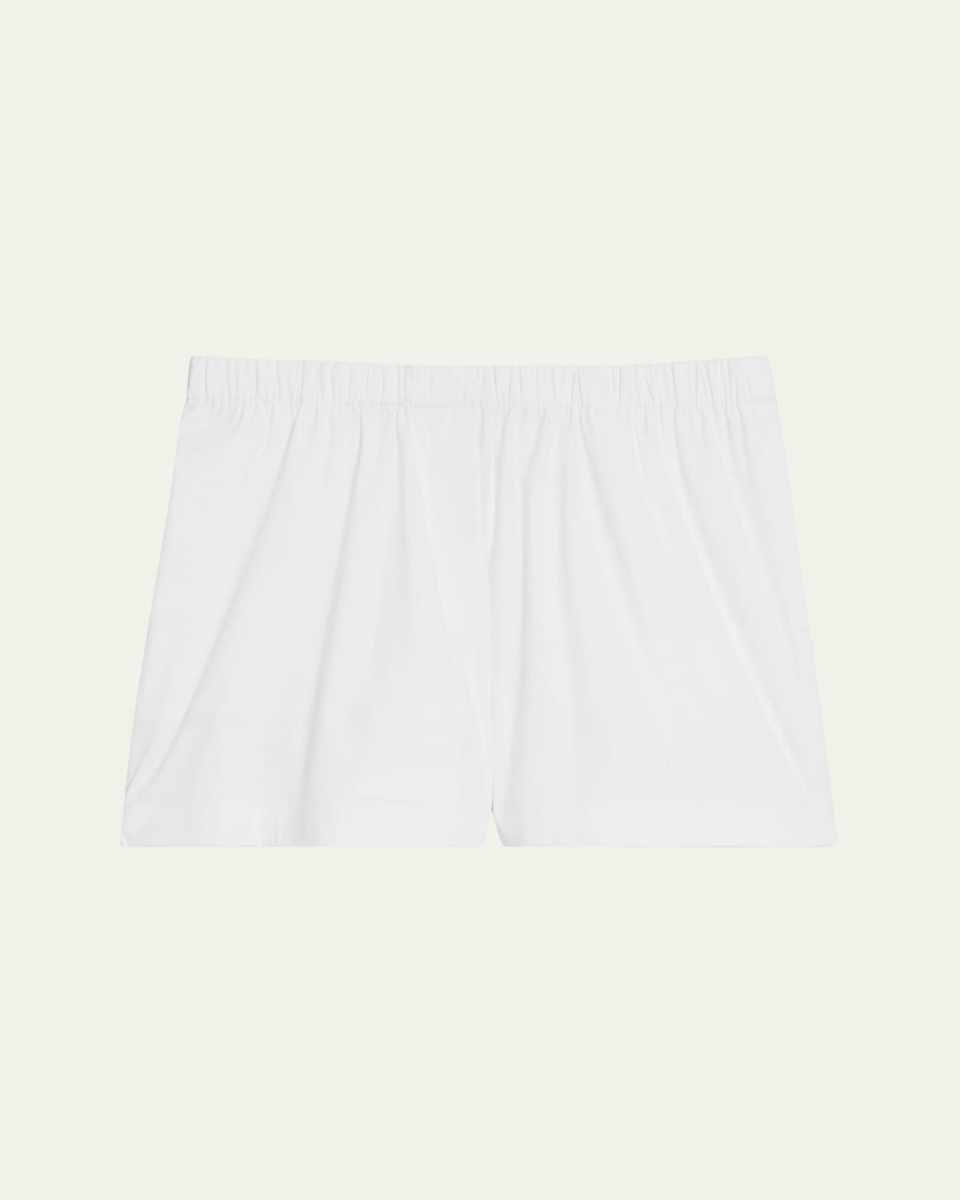 Boxer Stretch Cotton Wide-Leg Shorts