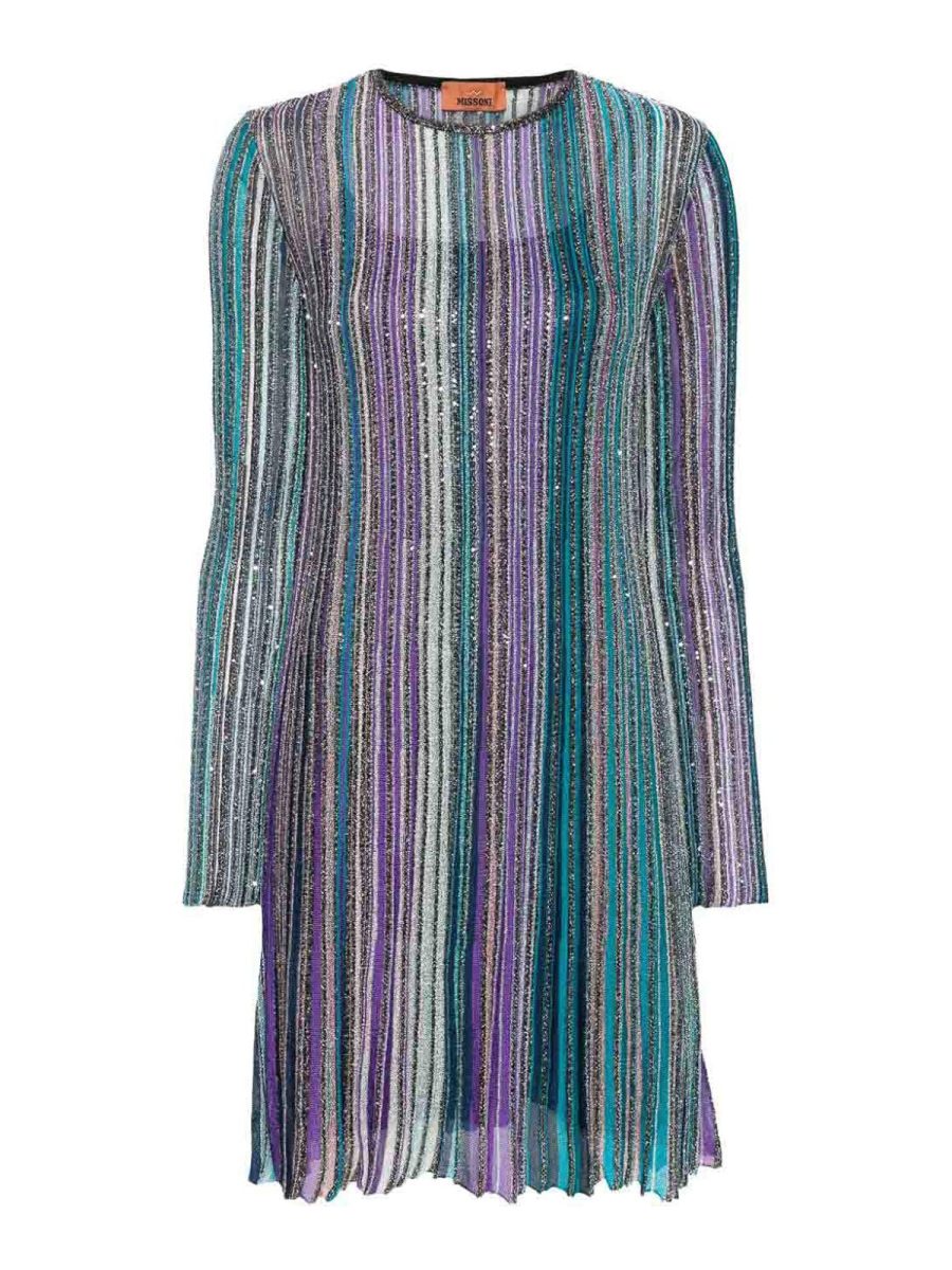 Missoni Robe Courte - Bleu