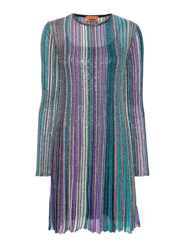 Missoni Robe Courte - Bleu