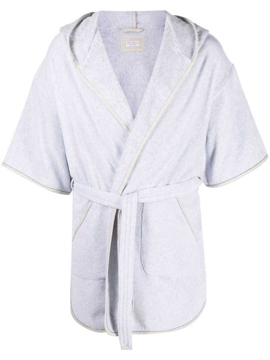 belted hooded dressing gown