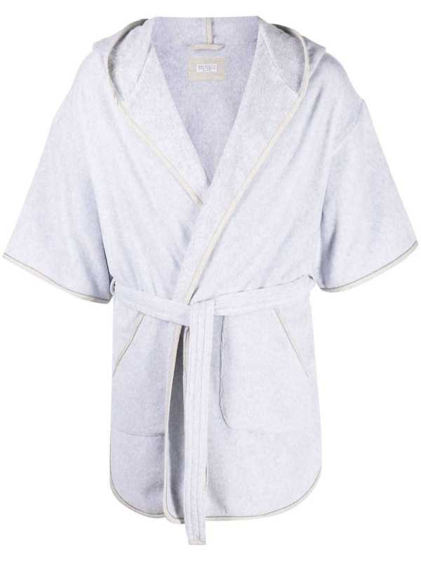 belted hooded dressing gown