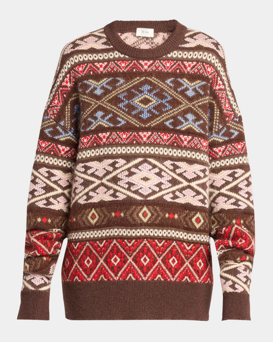 Hinny Fair Isle Cashmere-Blend Crewneck Sweater