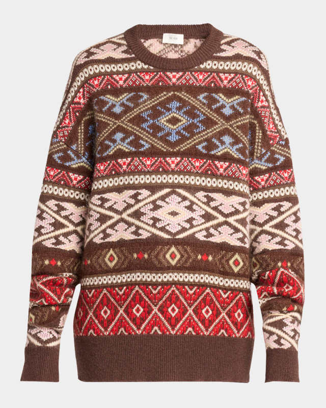 Hinny Fair Isle Cashmere-Blend Crewneck Sweater