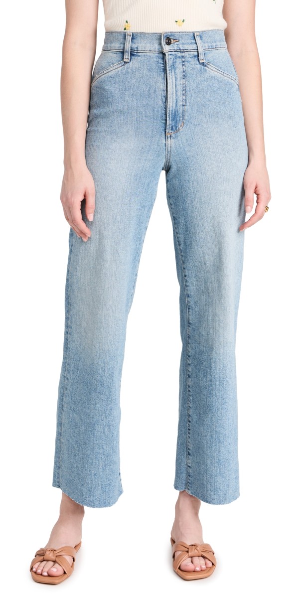Favorite Daughter The Mischa Super High Rise Wide Leg Ankle Jeans Monterey