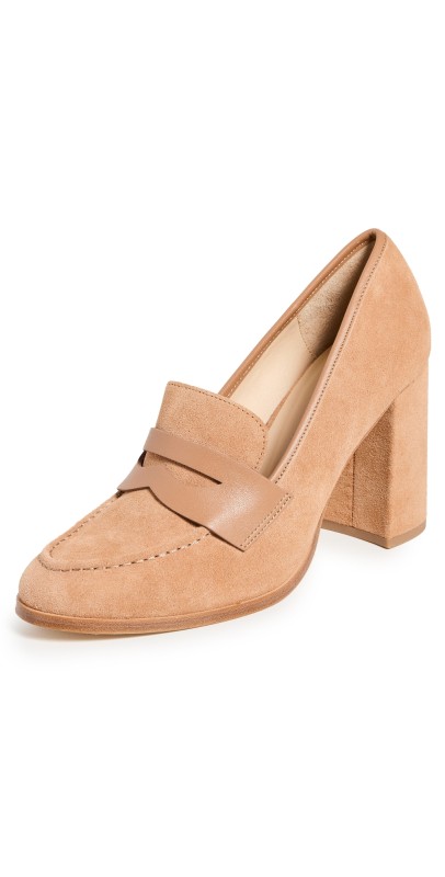 L'AGENCE Blanche Penny Loafer Pumps Sand Suede