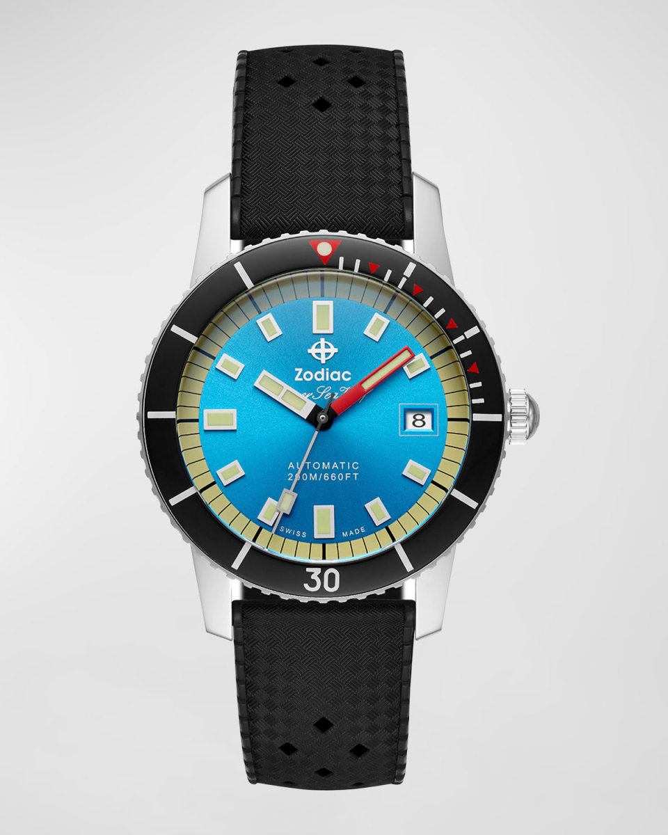 Men's Super Sea Wolf 53 Compression Automatic Black Rubber Watch