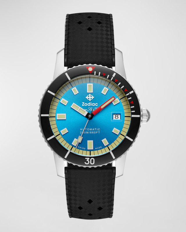 Men's Super Sea Wolf 53 Compression Automatic Black Rubber Watch
