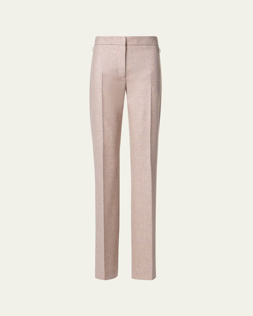 Carl Prince of Wales Skinny Leg Wool Pants