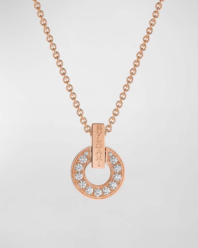 BVLGARI BVLGARI Rose Gold Diamond Pendant Necklace