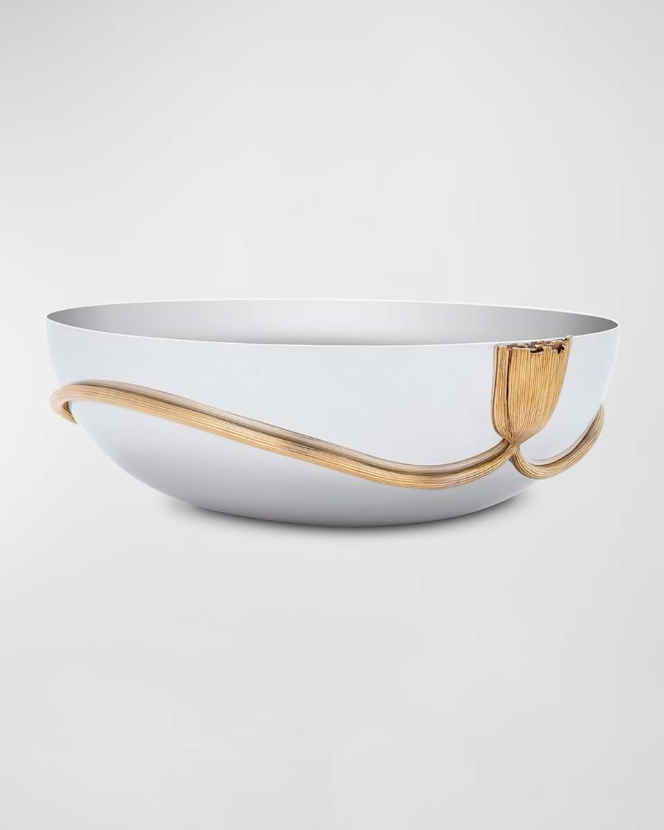 Deco Leaves Bowl, 14" Wide