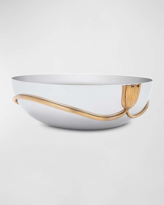 Deco Leaves Bowl, 14" Wide