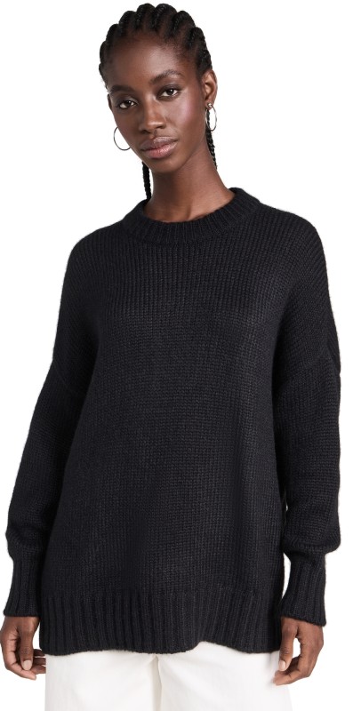 Jenni Kayne Alpaca Coccon Crewneck Sweater Black