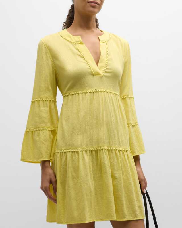 Clifton Beaches V-Neck Flared-Sleeve Tunic