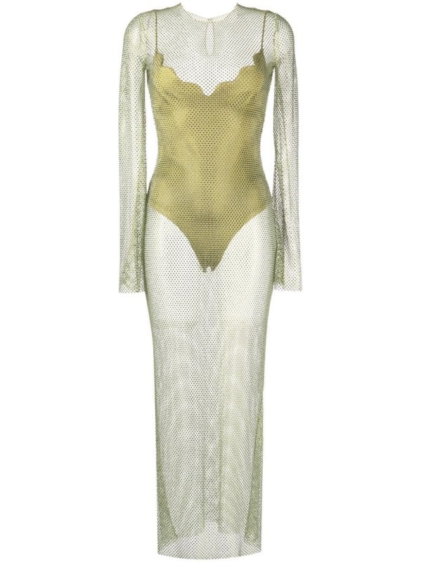 Gloria semi-sheer mesh maxi dress