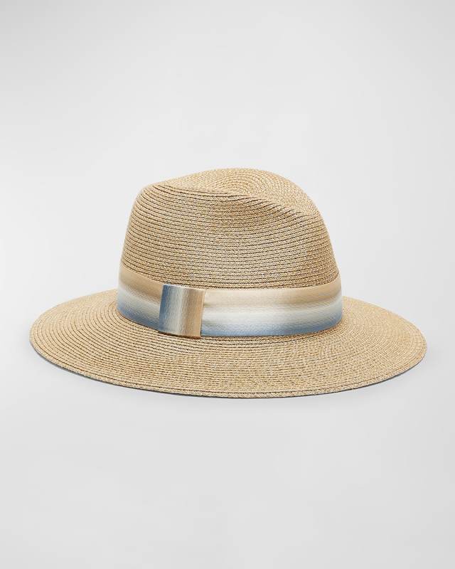 Courtney Hemp Fedora With Striped Band