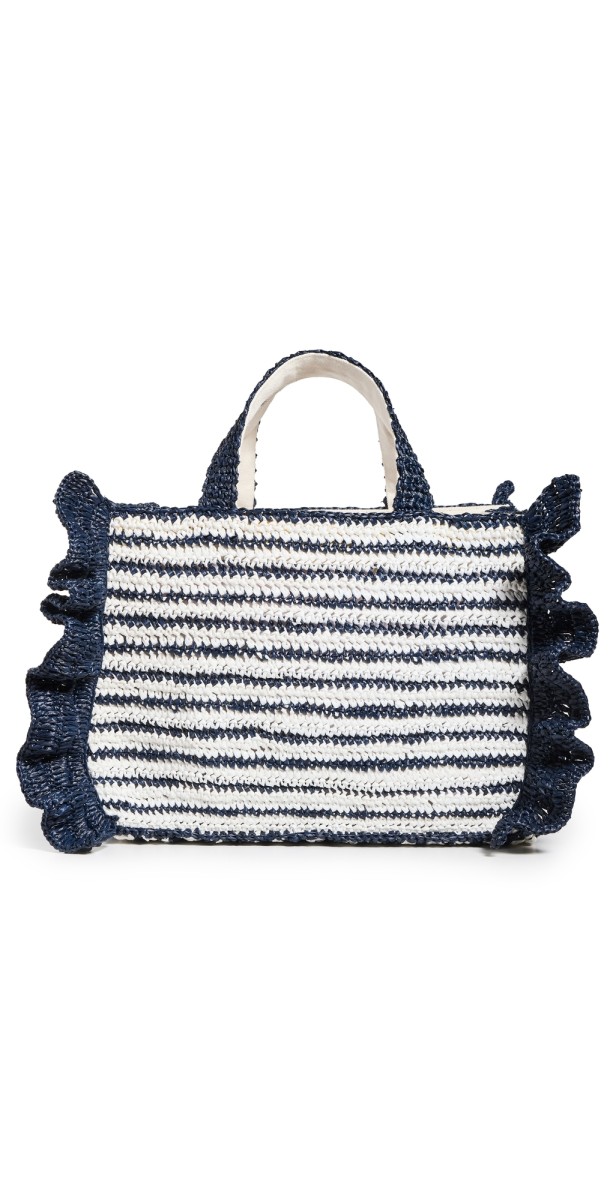 Poolside Bags The Sogno Tote Navy Strip