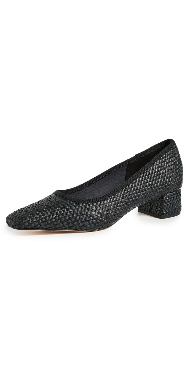 Loeffler Randall Nerine Square Toe Midheel Pumps Black