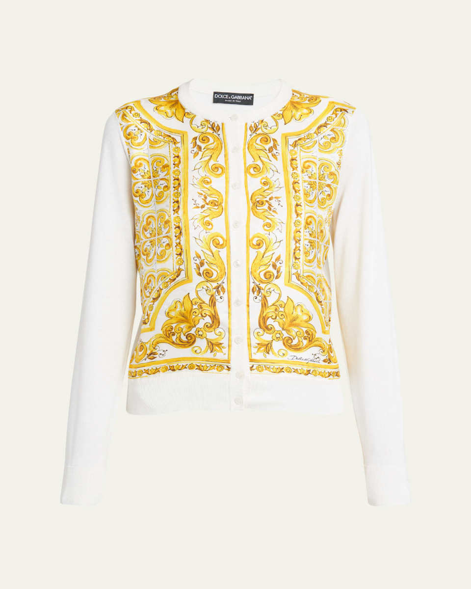 Printed Twill Cardigan