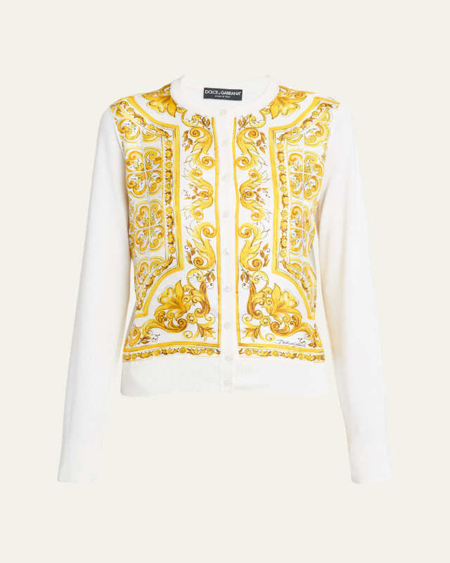Printed Twill Cardigan