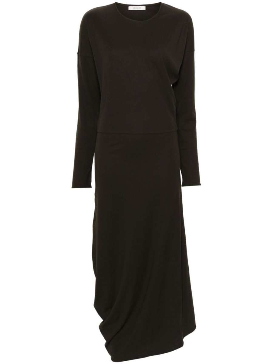 long-sleeve twisted dress