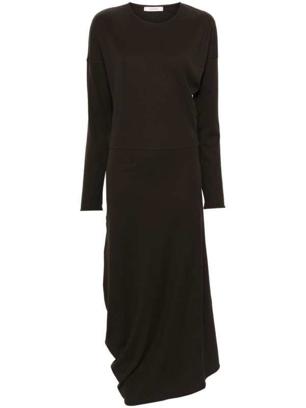 long-sleeve twisted dress