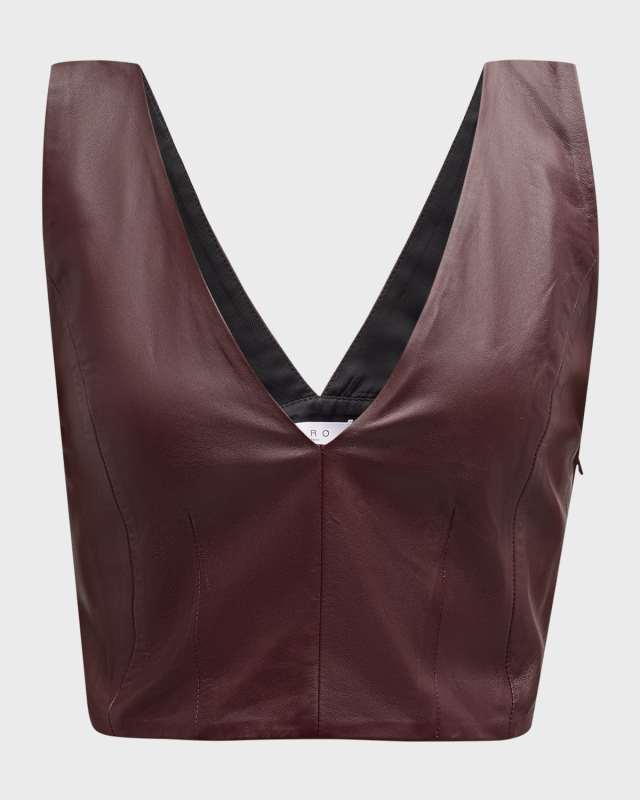 Fumiko Leather Crop Top