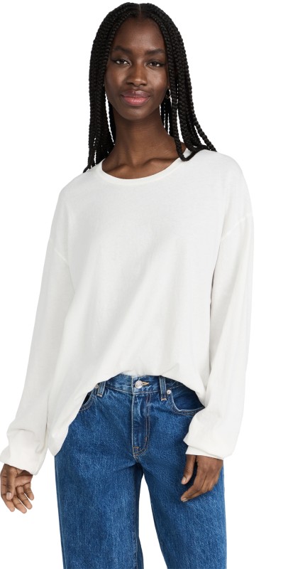 SLVRLAKE Long Sleeve Skate Tee Natural White