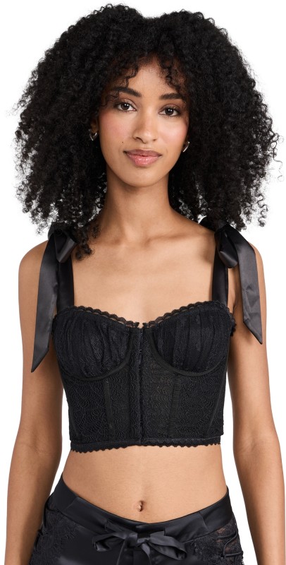 Night Night by Jonathan Simkhai Naomi Lace Bustier Black