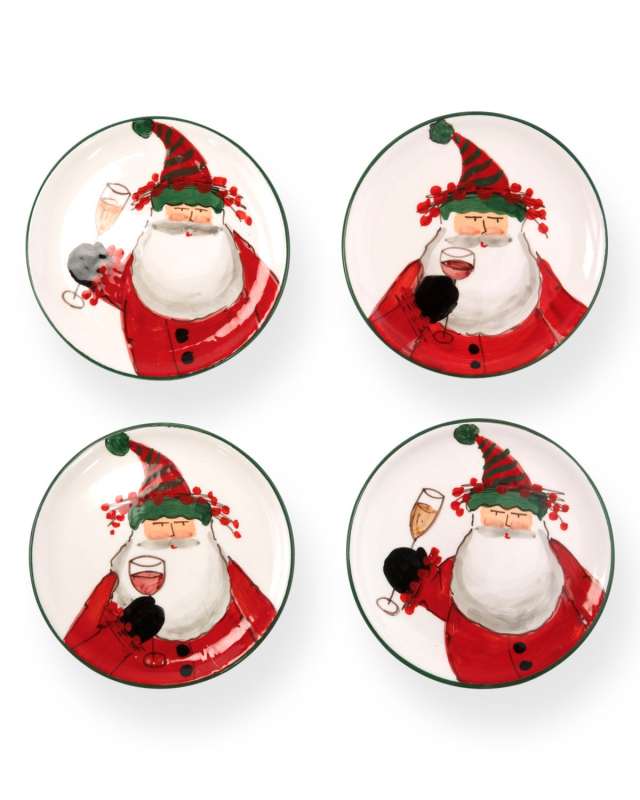Old St. Nick Cocktail Plates, Set of 4