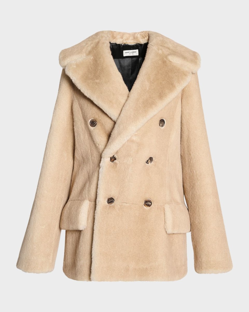 Manteau Double-Breasted Faux Fur Jacket
