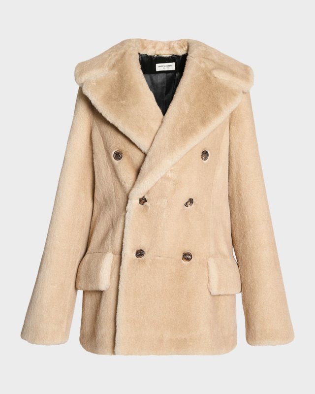 Manteau Double-Breasted Faux Fur Jacket