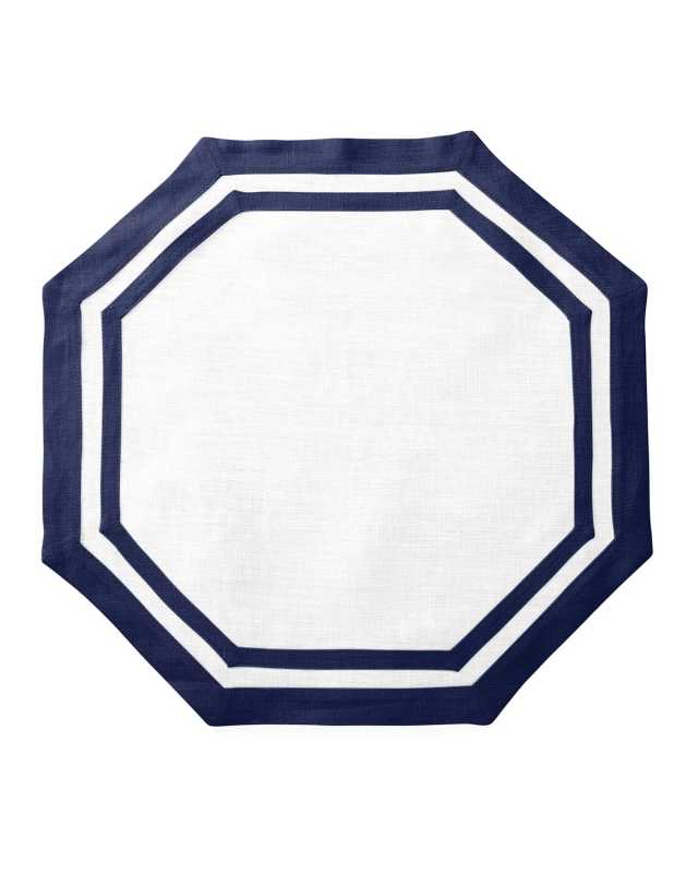 Casual Couture Double Border Octagon Placemats, Set of 4