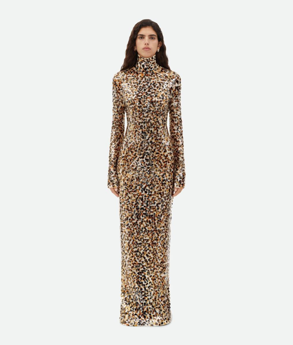 Bottega Veneta Printed Sequins Cotton Dress