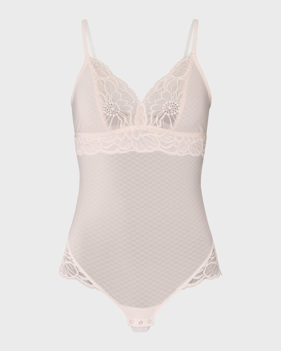 Marilyn Lace-Trim Open-Back Bodysuit