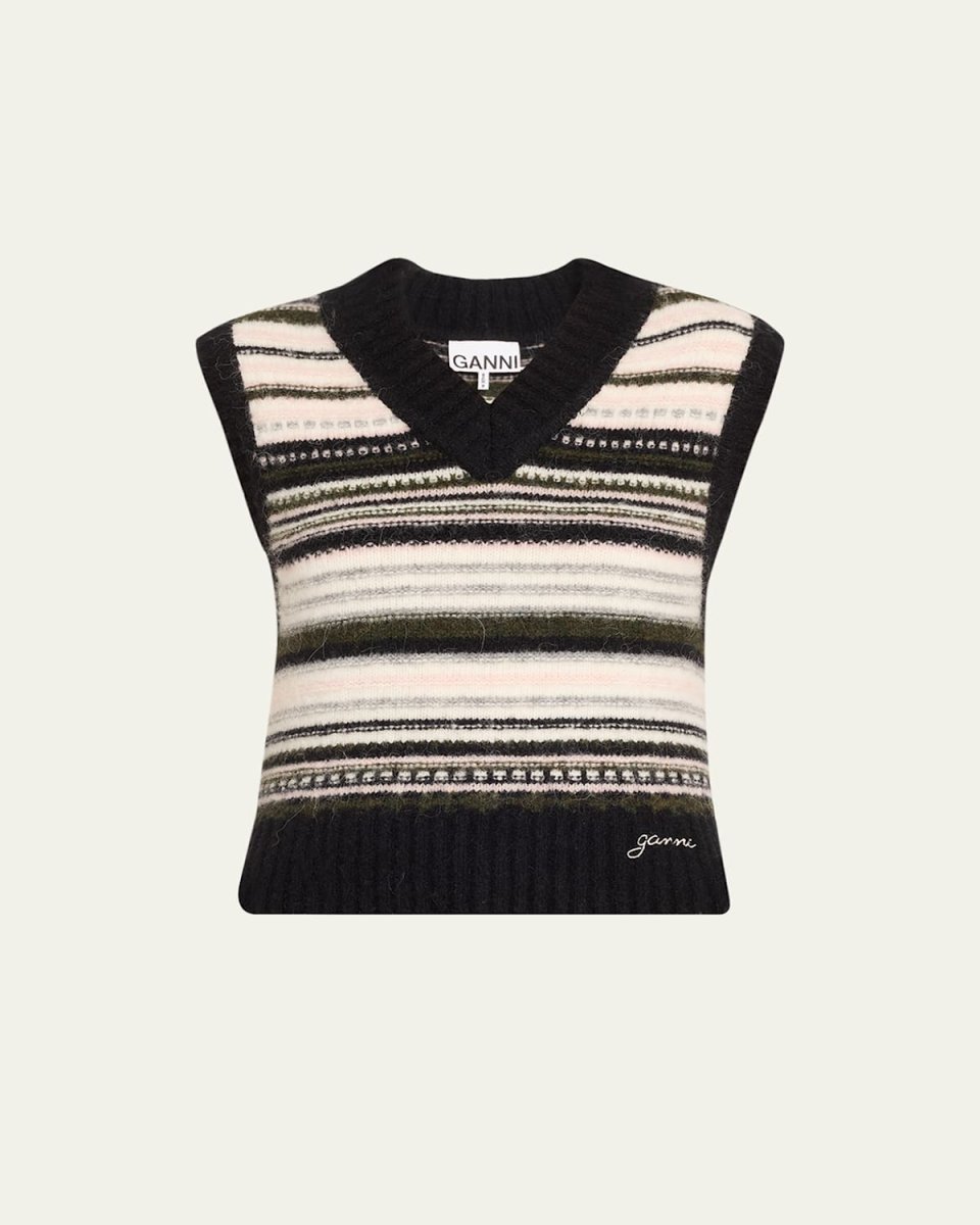 Soft Wool Stripe Sweater Vest