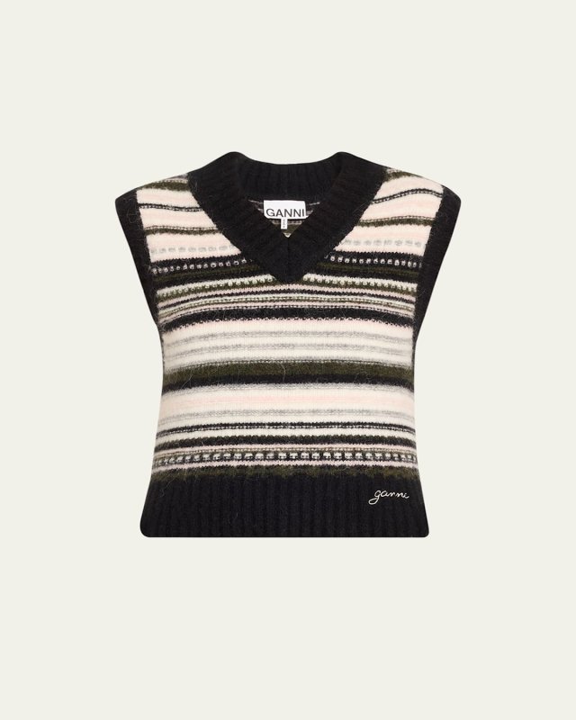 Soft Wool Stripe Sweater Vest