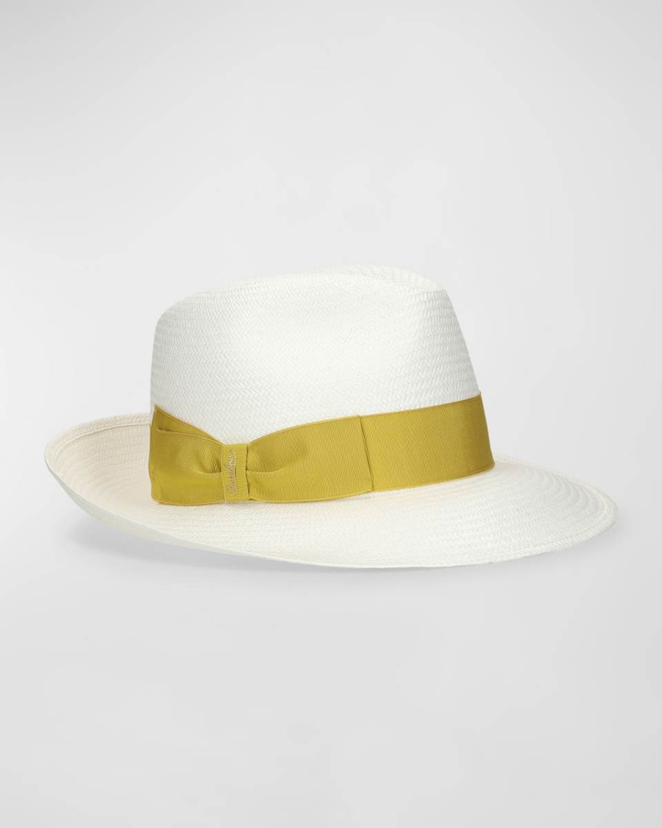 Guilietta Panama Fedora With Grosgrain Bow Ban