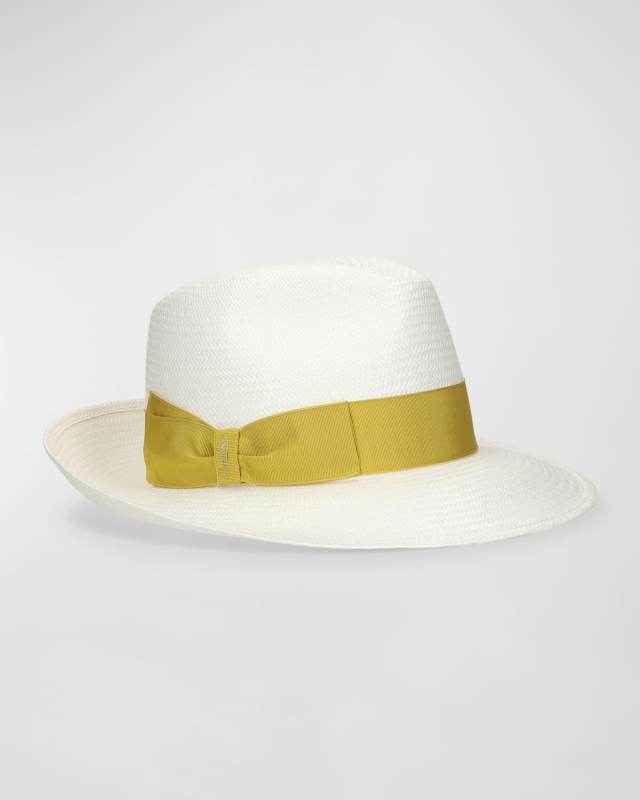 Guilietta Panama Fedora With Grosgrain Bow Ban