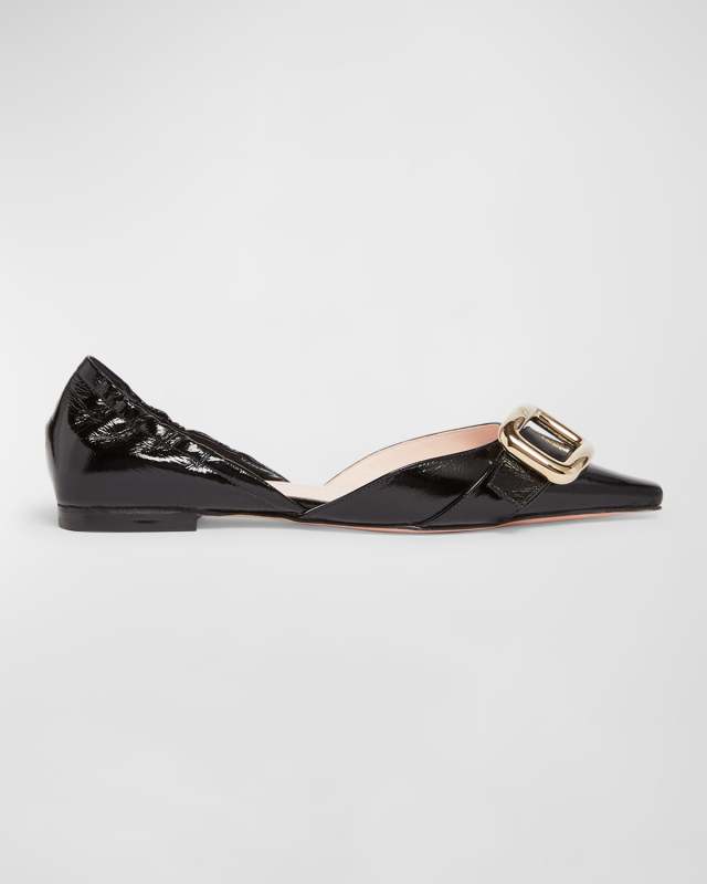 Patent D'Orsay Buckle Ballerina Flats