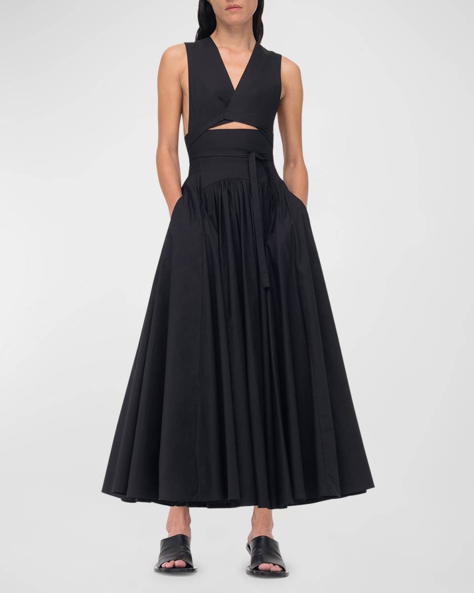 Cutout Flared Wrap Dress