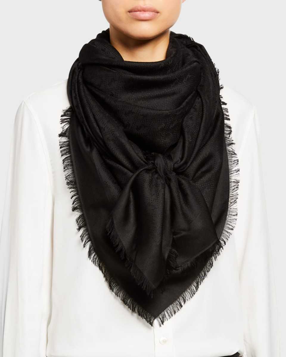 Cassandre Logo Fringe Scarf