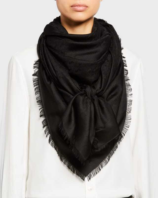 Cassandre Logo Fringe Scarf