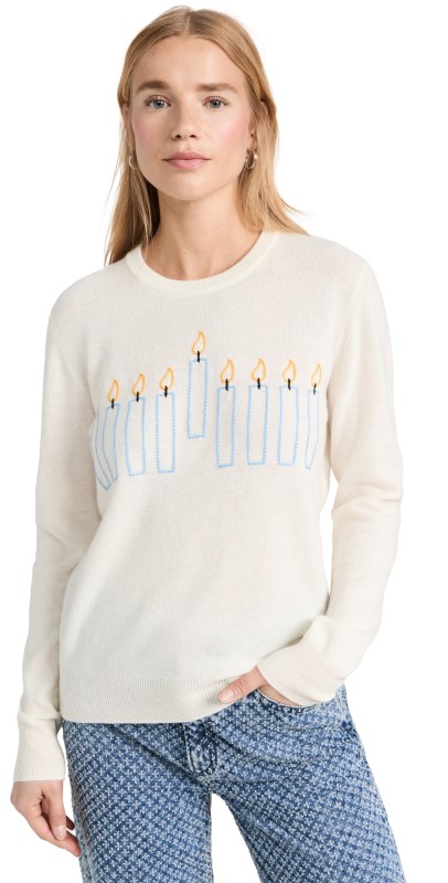 Lingua Franca Cashmere Menorahweater Cream