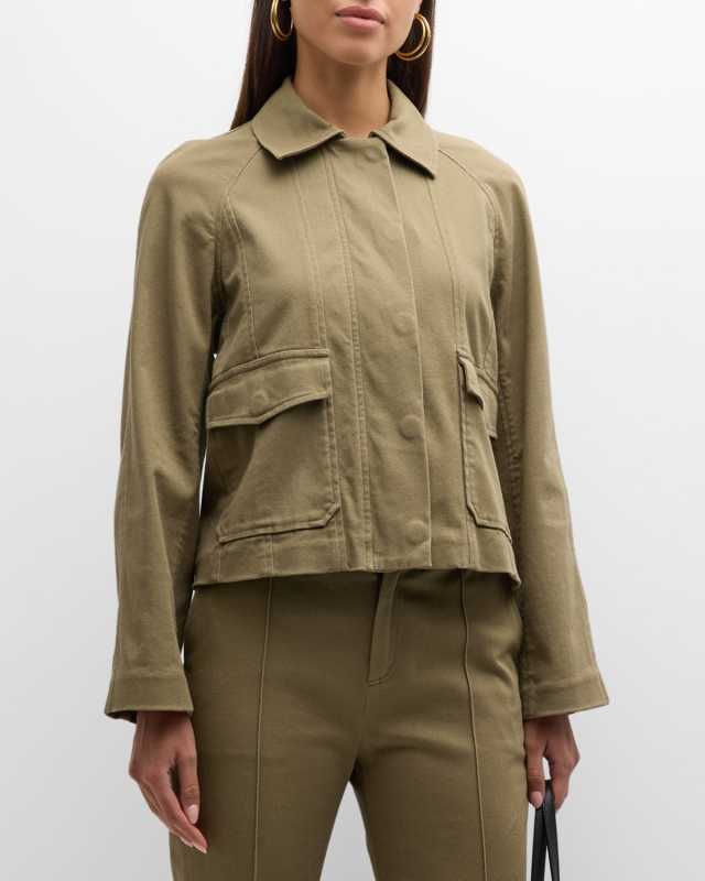 Washed Cotton Twill Swing Jacket