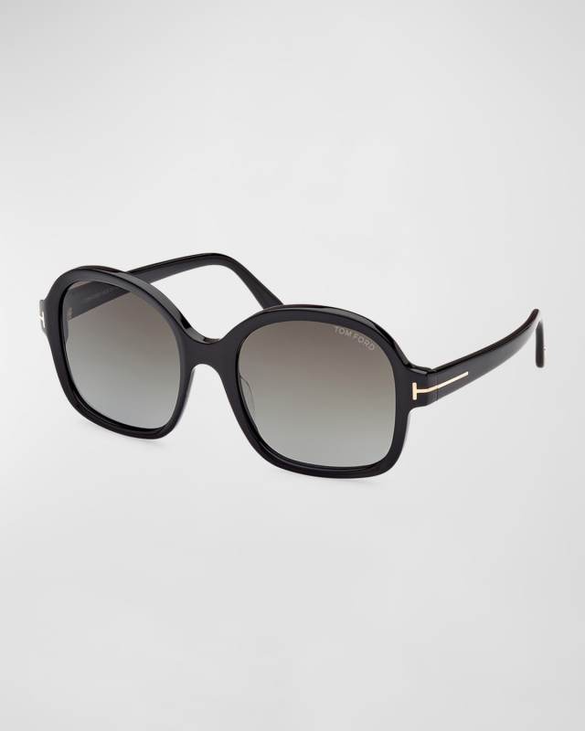 Delphine-02 Gradient Round Acetate Sunglasses
