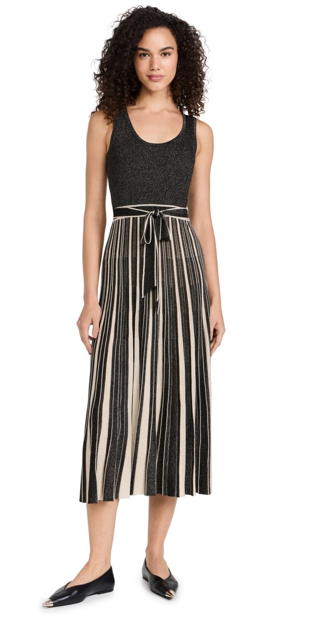 Zimmermann Illustration Metallic Scoop Dress Black/Gold