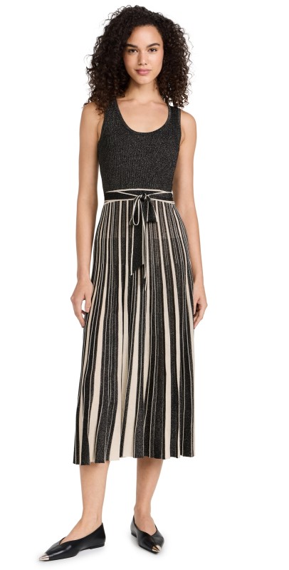 Zimmermann Illustration Metallic Scoop Dress Black/Gold