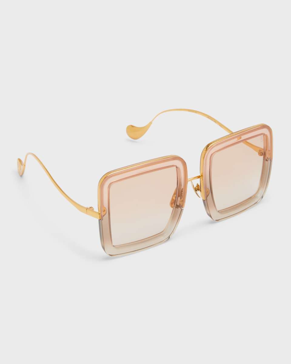 Beaming Sky Square Mixed-Media Sunglasses