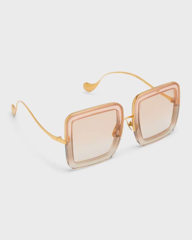 Beaming Sky Square Mixed-Media Sunglasses