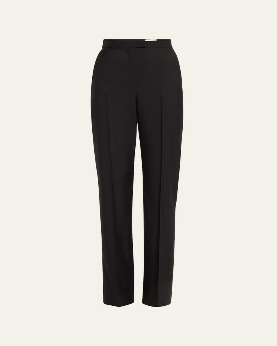 Straight Leg Wool Trousers